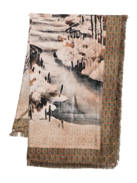 Alopie printed fringed scarf by PIERRE-LOUIS MASCIA
