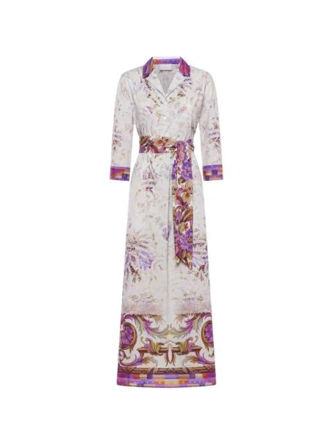 Diomede belted floral-pattern shirt midi dress by PIERRE-LOUIS MASCIA