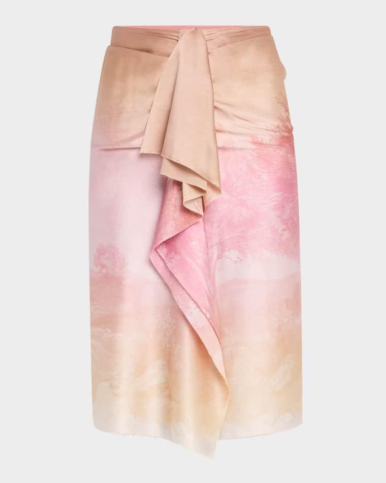 Ombre Landscape-Print Draped Skirt by PIERRE-LOUIS MASCIA