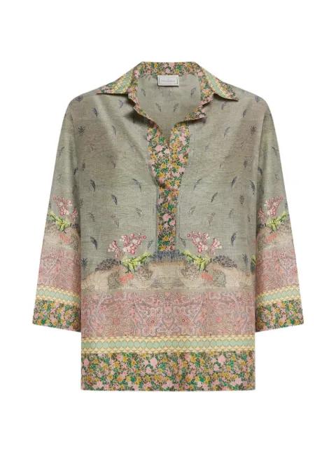 Tetris floral-pattern paisley-motif shirt by PIERRE-LOUIS MASCIA