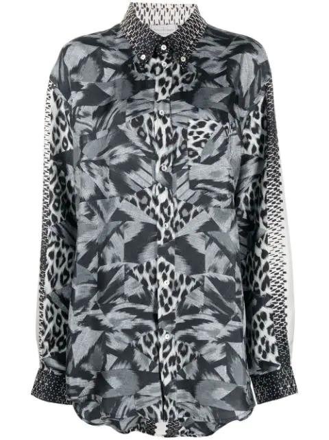 abstract-print silk shirt by PIERRE-LOUIS MASCIA