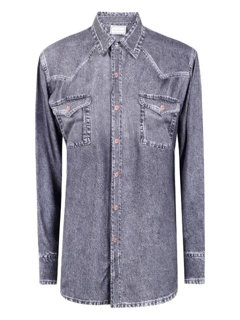 acid-wash double-pocket shirt by PIERRE-LOUIS MASCIA