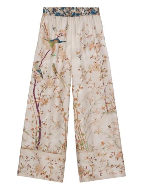 bird-print elastic-waist trousers by PIERRE-LOUIS MASCIA