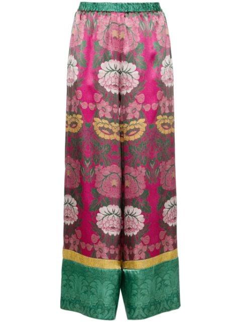 floral-jacquard silk trousers by PIERRE-LOUIS MASCIA