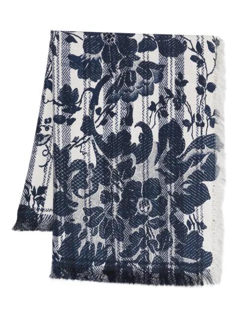 floral-pattern fringe-edge scarf by PIERRE-LOUIS MASCIA