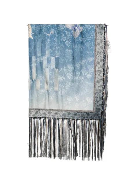 floral-print fringed scarf by PIERRE-LOUIS MASCIA