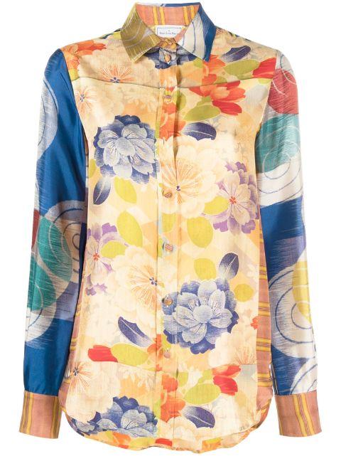 floral-print silk shirt by PIERRE-LOUIS MASCIA