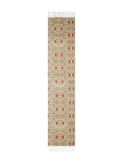 geometric-pattern fringed-edges scarf by PIERRE-LOUIS MASCIA