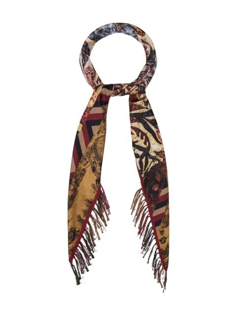 geometric-pattern fringed-edges scarf by PIERRE-LOUIS MASCIA