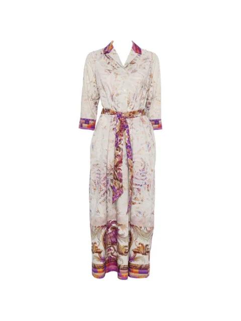 graphic-print belted midi shirtdress by PIERRE-LOUIS MASCIA
