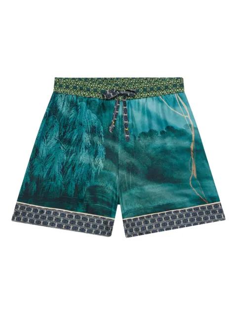 landscape-print silk shorts by PIERRE-LOUIS MASCIA