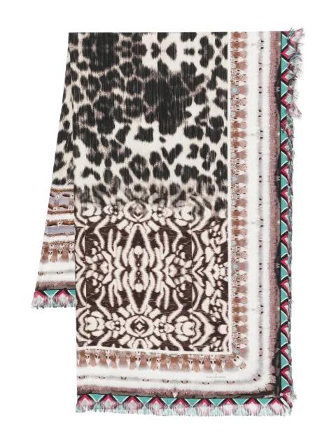 printed frayed-hem scarf by PIERRE-LOUIS MASCIA