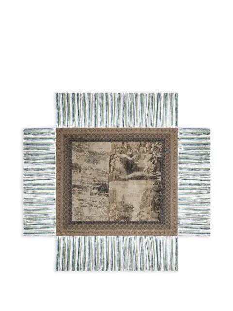 tapestry fringed silk scarf by PIERRE-LOUIS MASCIA