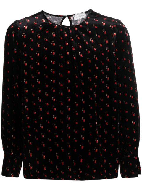 velour graphic-print blouse by PIERRE-LOUIS MASCIA