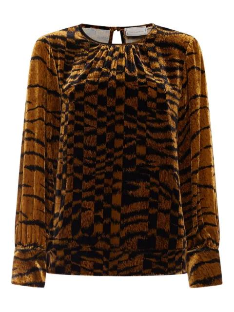velvet abstract-print shirt by PIERRE-LOUIS MASCIA