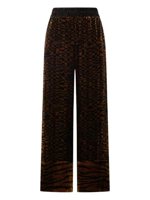 velvet geometric-pattern trousers by PIERRE-LOUIS MASCIA