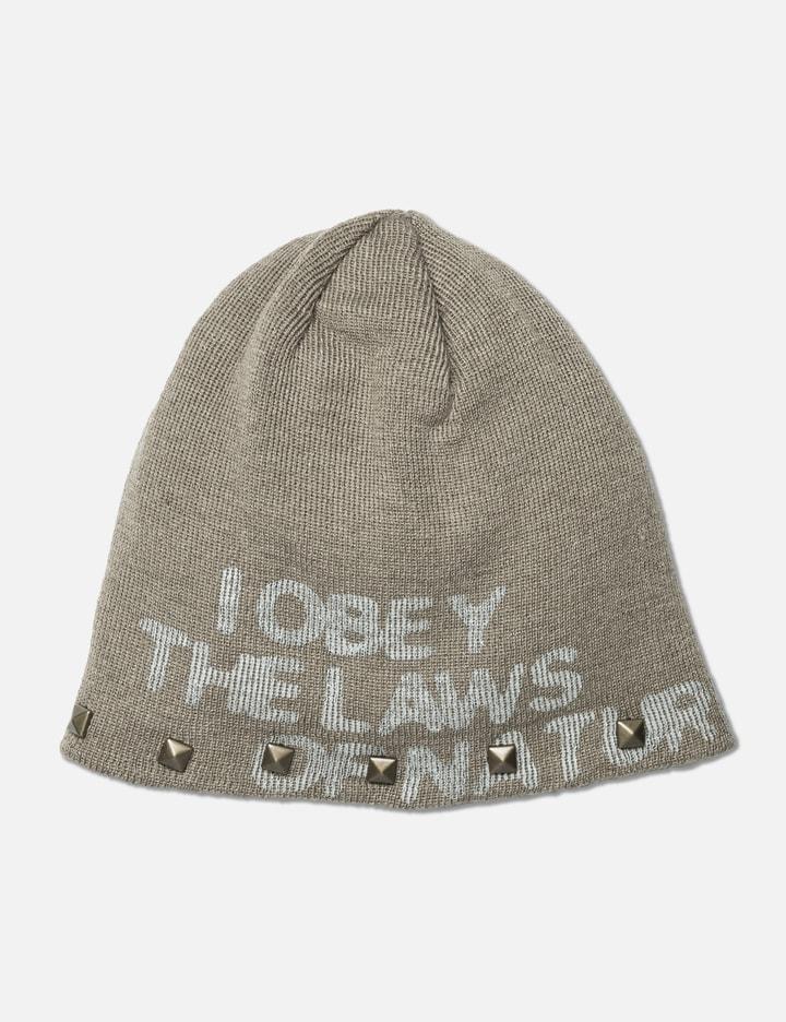 I OBEY STUDDED BEANIE by PIET