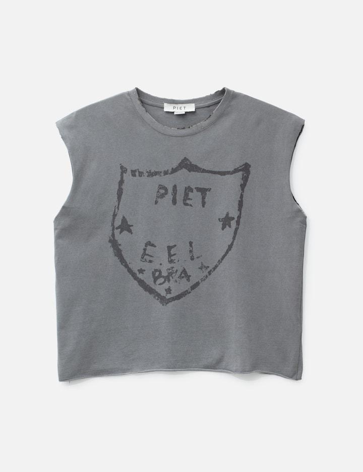 Oversized Raw Edge Sleeveless T-Shirt by PIET