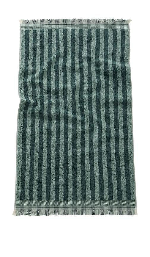 Piglet in Bed Pembroke Stripe Hand Towel in Dark Green by PIGLET IN BED