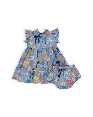 Girls' Jennifer Cotton Printed Dress & Diaper Cover Set - Baby by PINK CHICKEN