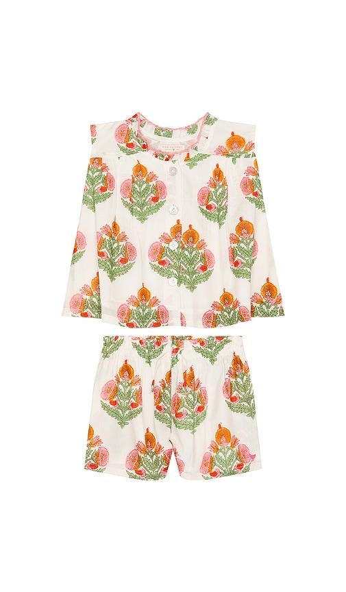 Pink Chicken Girls Misha 2-piece Set in Cream,Green by PINK CHICKEN