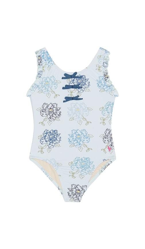 Pink Chicken Girls Sylvie Bow Swimsuit in Blue by PINK CHICKEN