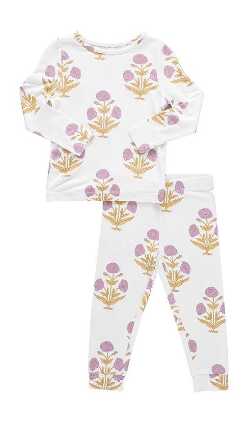 Pink Chicken Kids Bamboo Pj Set in Beige by PINK CHICKEN
