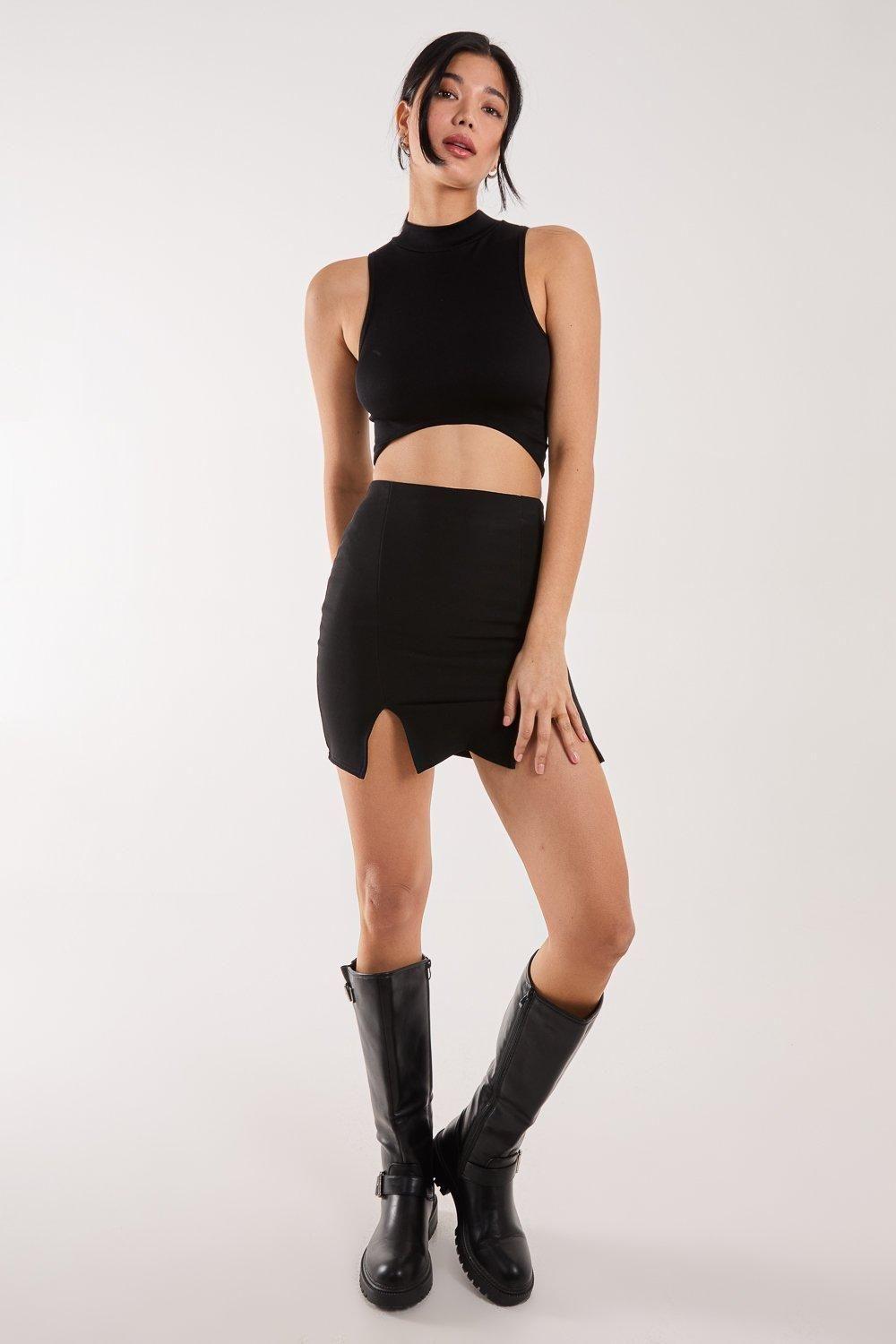 Bandage Double Split Mini Skirt by PINK VANILLA