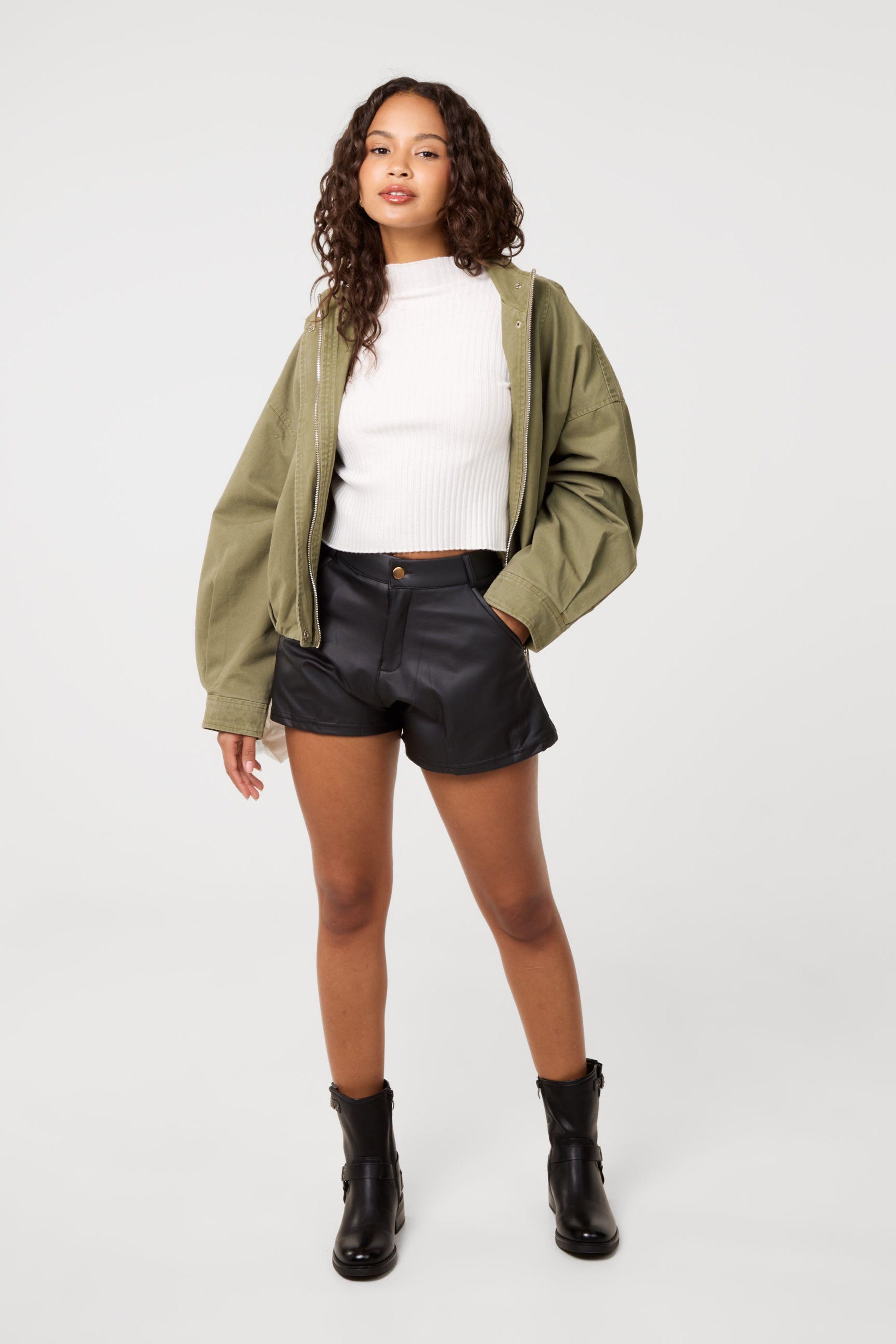 Black PU Shorts by PINK VANILLA