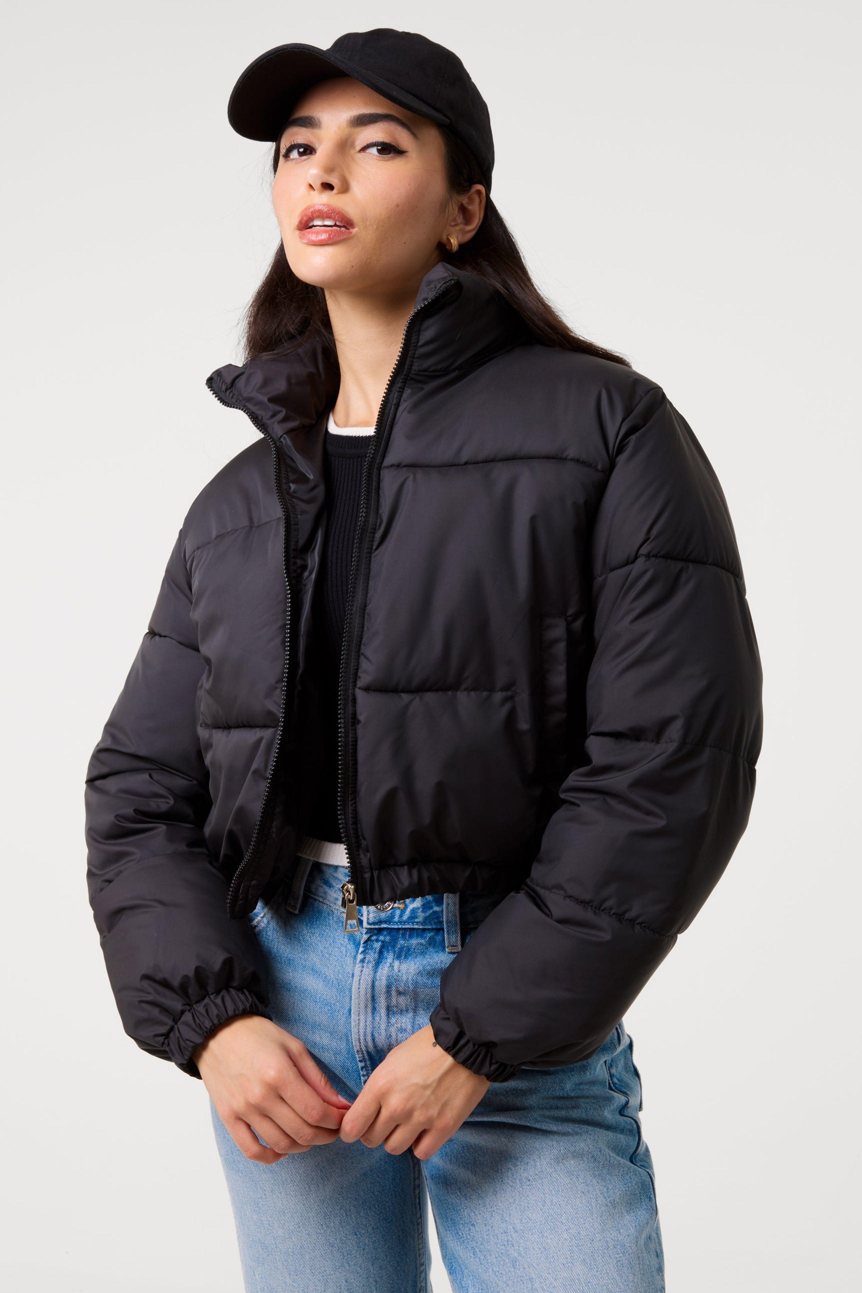 Black Puffer Jacket by PINK VANILLA