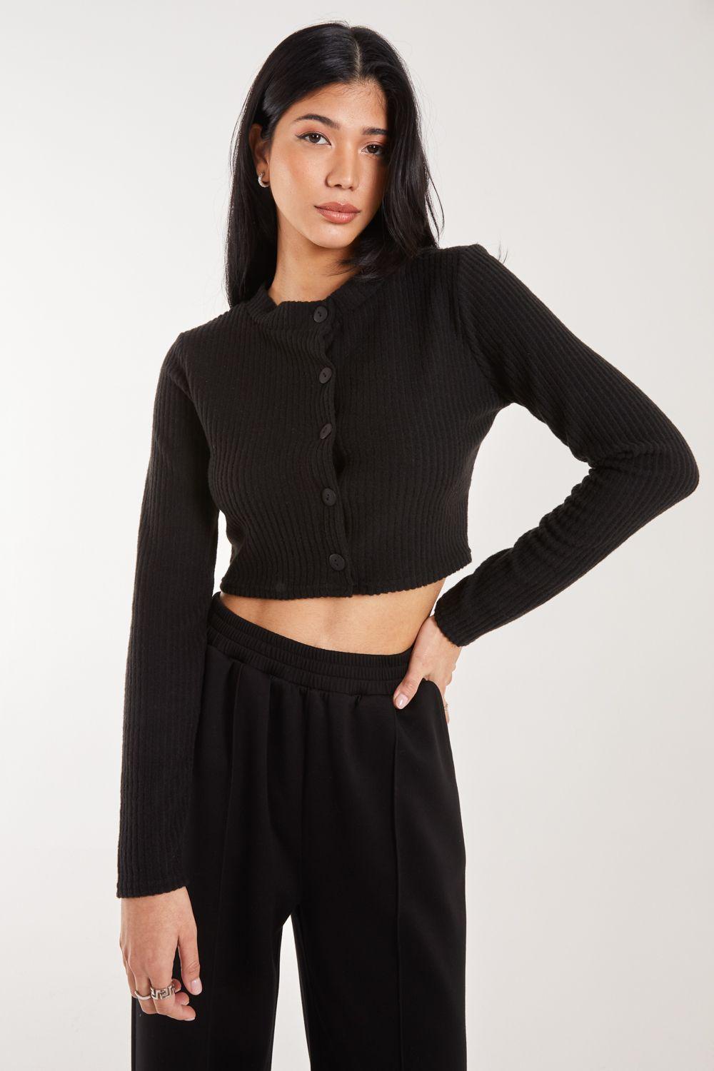 Brushed Long Sleeve Cardigan by PINK VANILLA