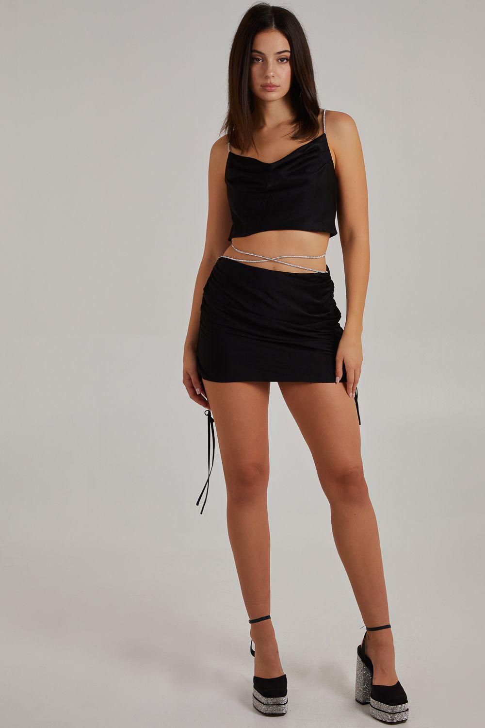 Diamante Strap Cowl Neck top by PINK VANILLA