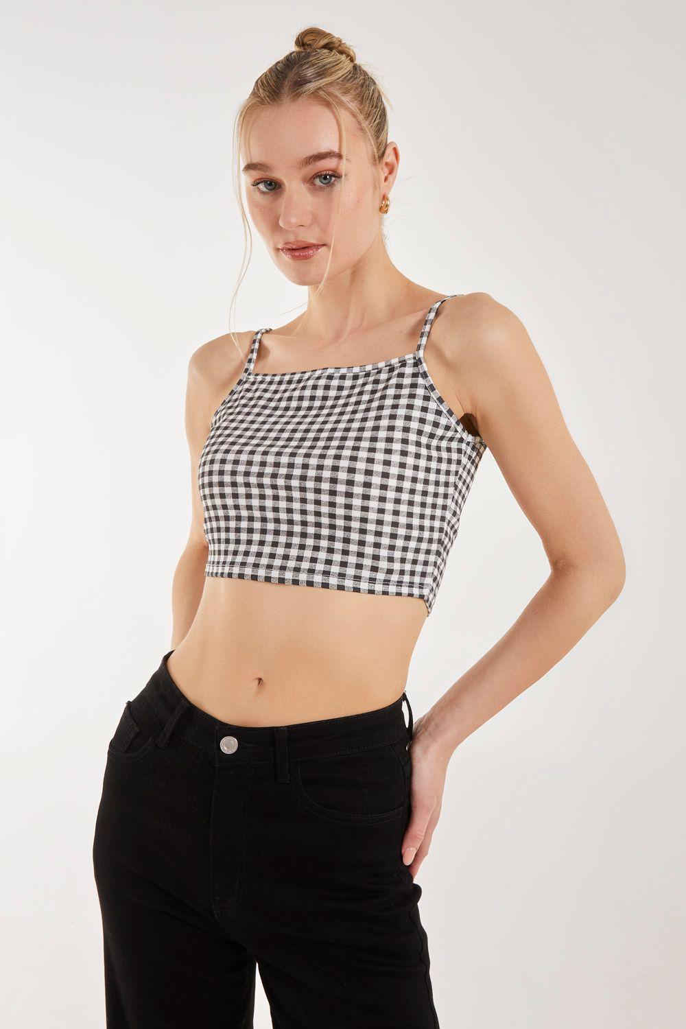 Gingham Crop Top by PINK VANILLA
