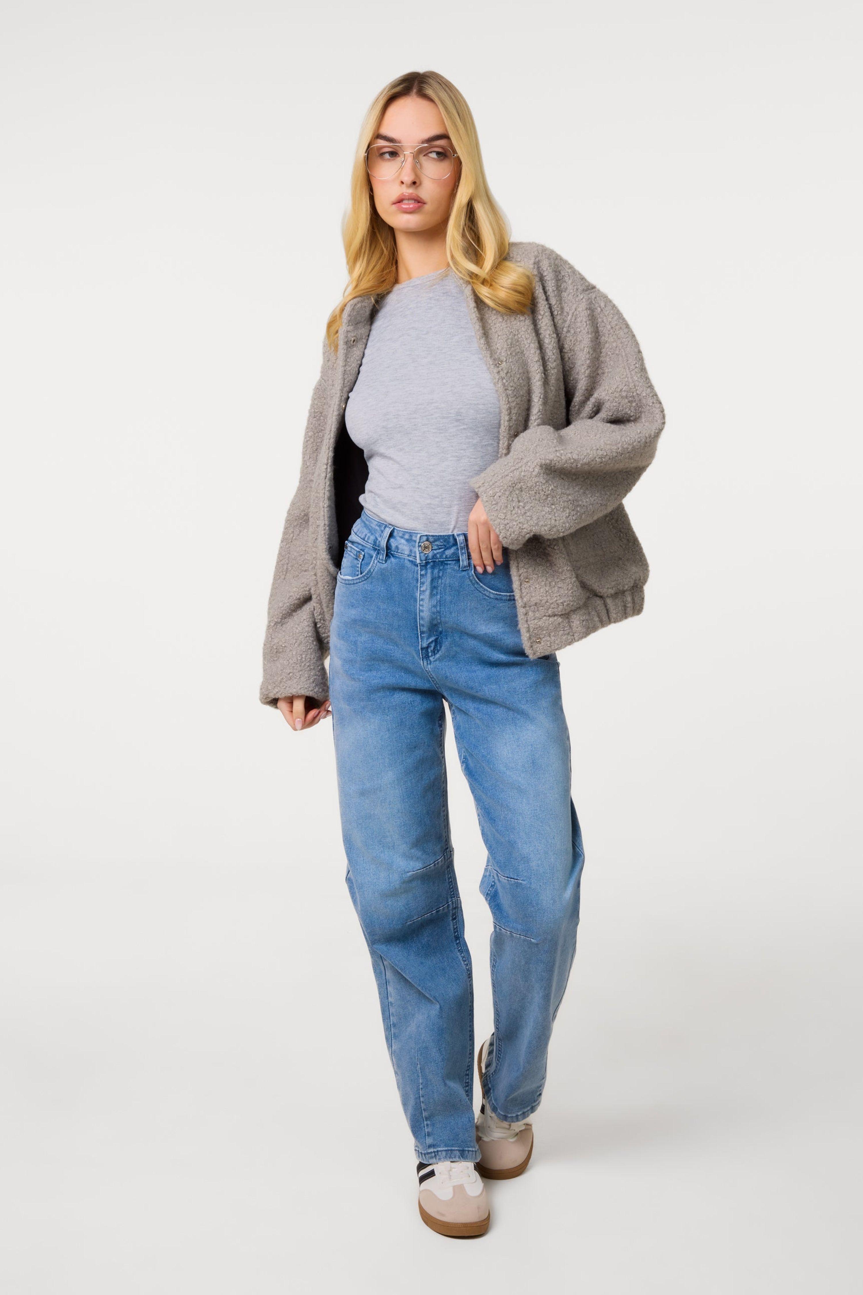 Light Blue Washed Denim Jeans by PINK VANILLA