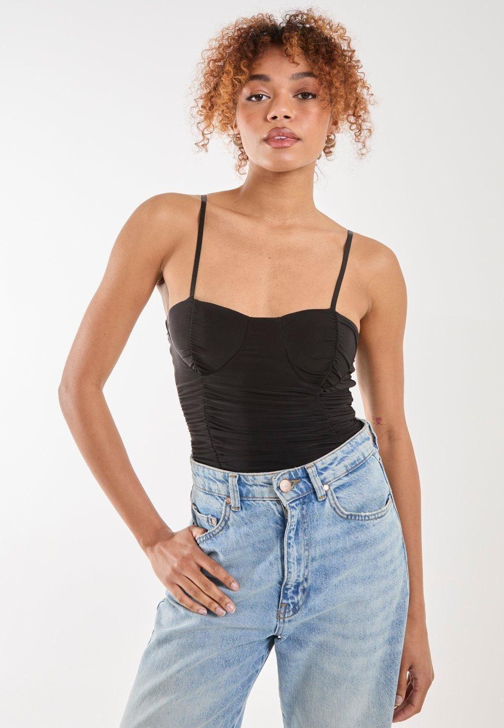 Ruched Cupped Bodysuit by PINK VANILLA