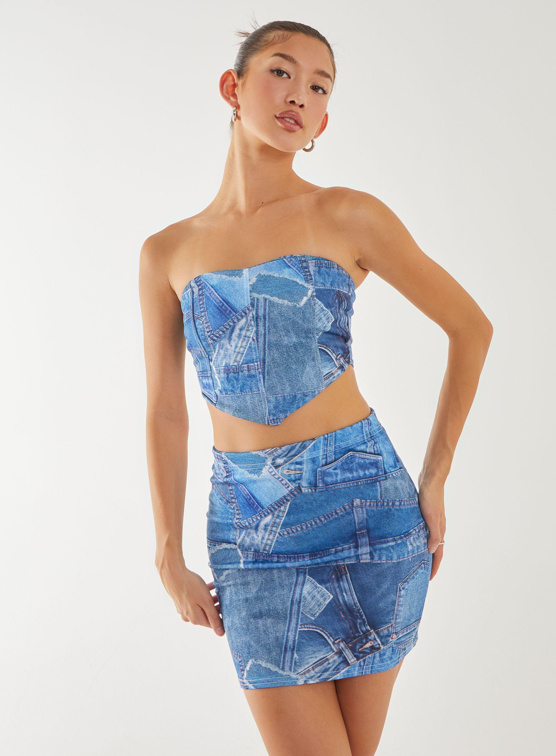 Seam Detail Denim Top by PINK VANILLA