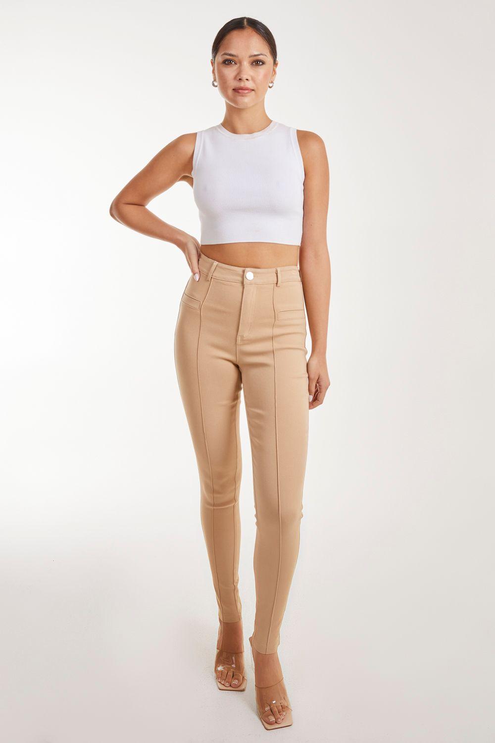 Slim Fit Seam Detail Trousers by PINK VANILLA