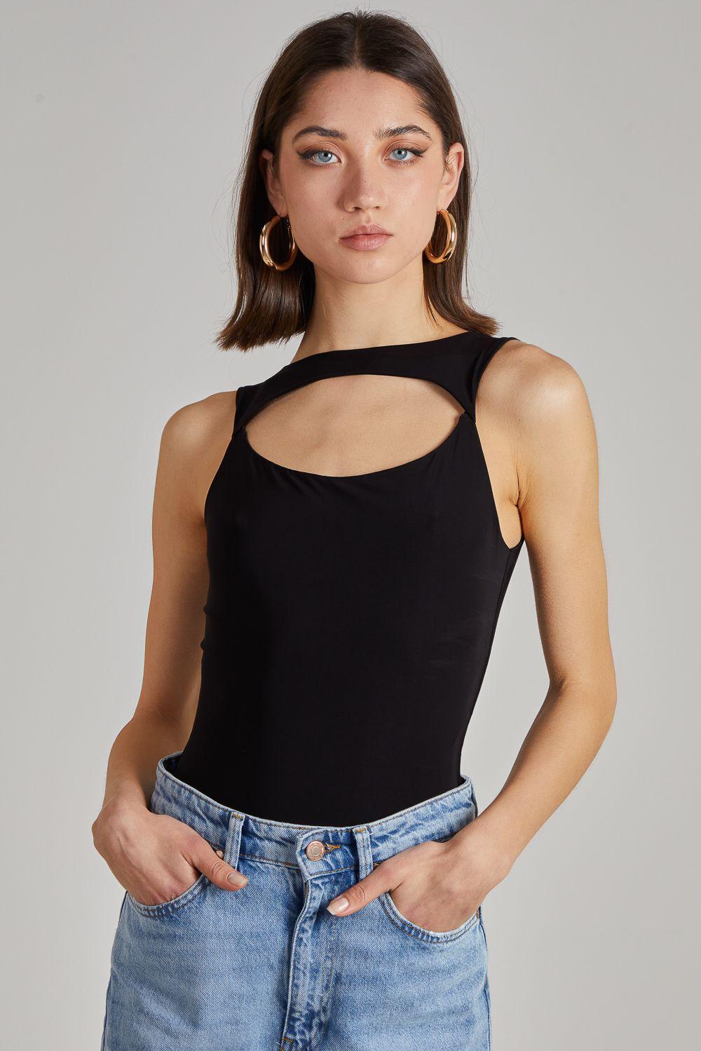 Slinky Sleeveless Letterbox Bodysuit by PINK VANILLA