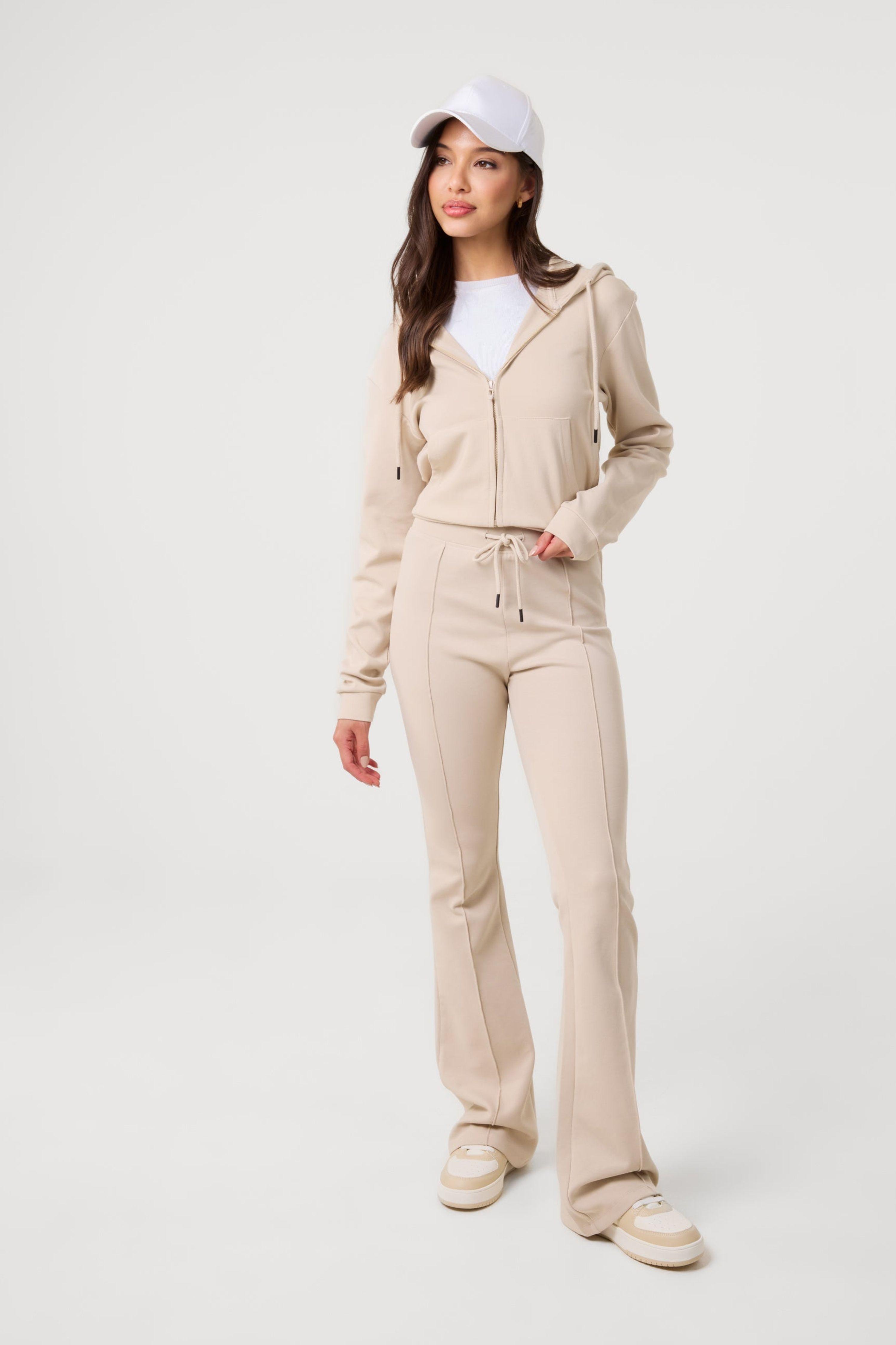 Stone Zip Up Cropped Hoodie by PINK VANILLA