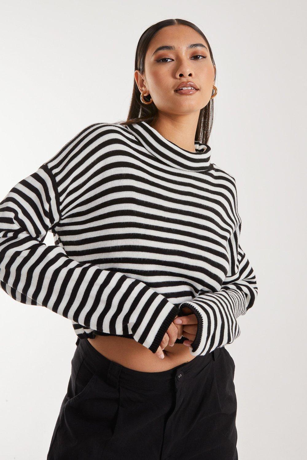 Striped Knitted Turtleneck Jumper by PINK VANILLA