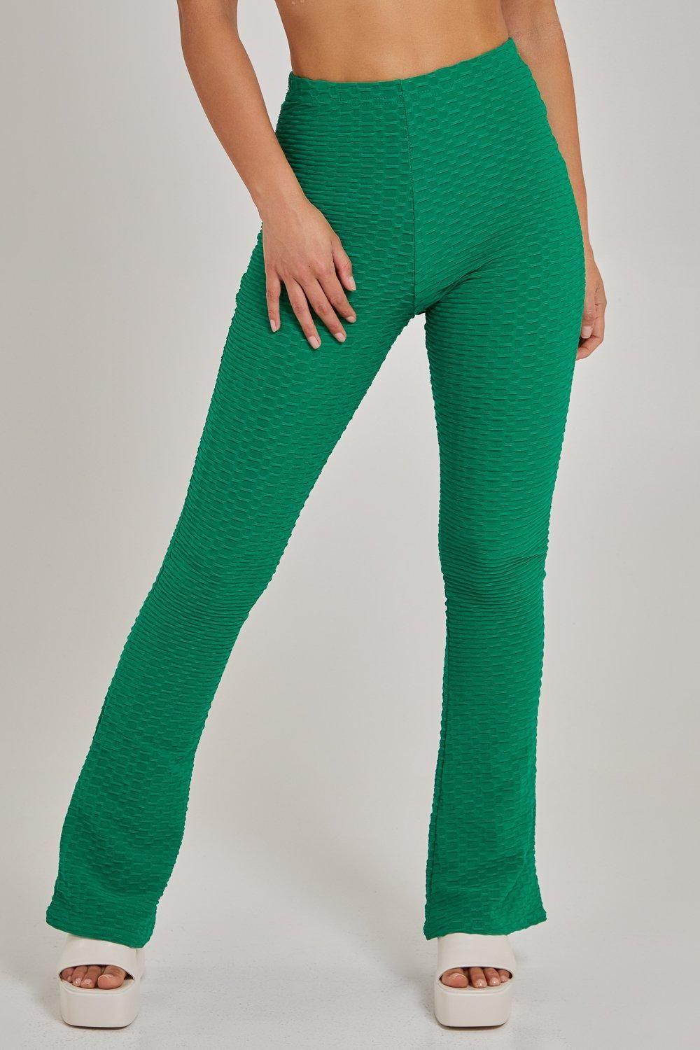 Waffle Texture Flare Trouser by PINK VANILLA