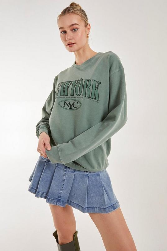 Washed New York Sweatshirt by PINK VANILLA