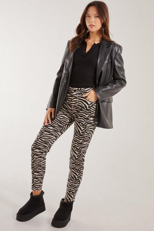 Zebra Print Straight Jeans by PINK VANILLA