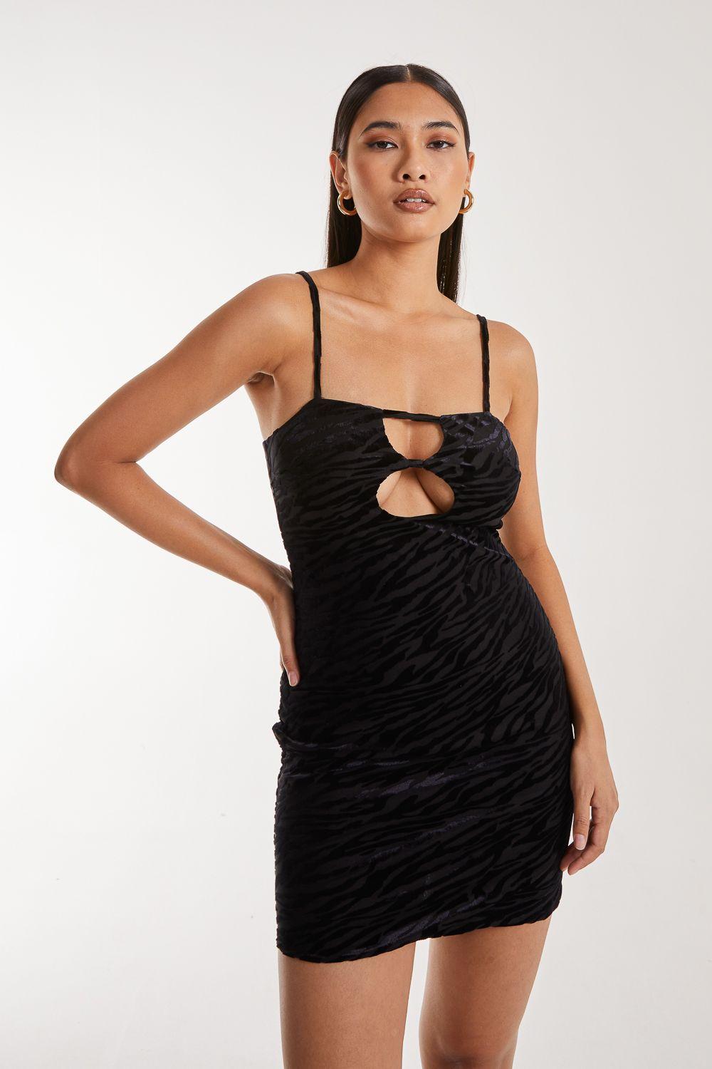 Zebra Velvet Mini Dress by PINK VANILLA