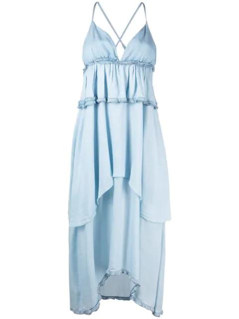 Agatha ruffled tiered midi dress by PINKO