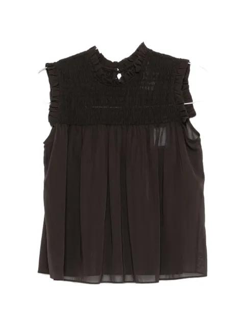 Ariccia smocked ruffled top by PINKO