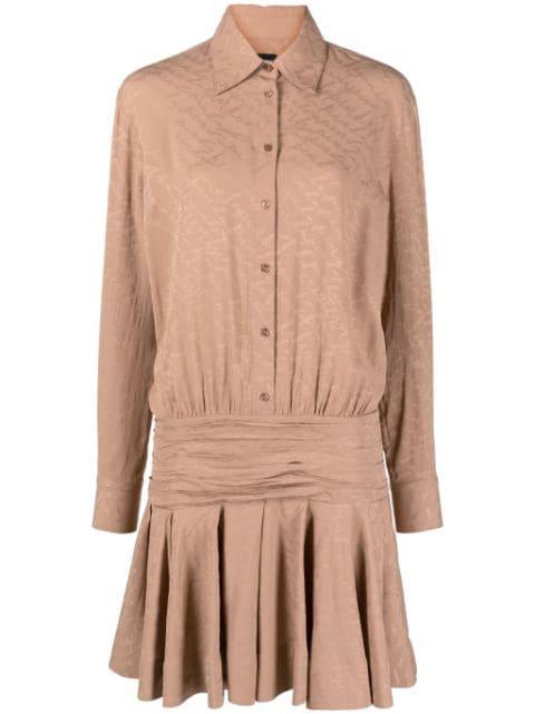 Arzach logo-jacquard shirtdress by PINKO