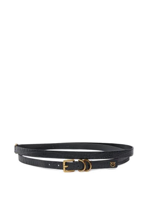 Ballestas croc-embossed buckle belt by PINKO Ballestas croc-embossed buckle belt by PINKO