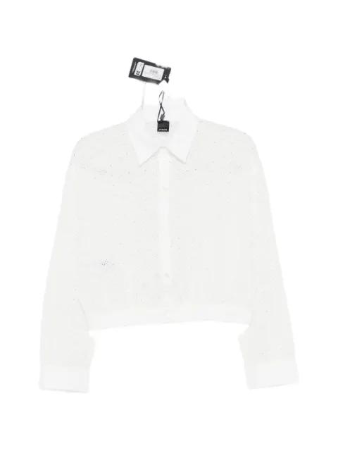 Charita open-work cotton shirt by PINKO