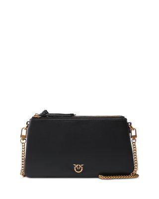 Double Mini Leather Shoulder Bag by PINKO